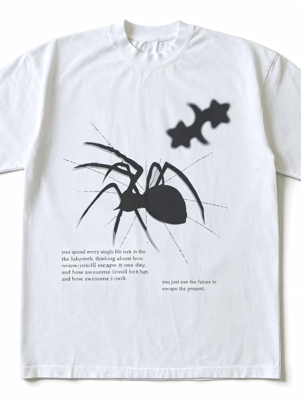 Retro Dark Aesthetic Spider Silhouette Print Womens Mens T-shirt Unisex
